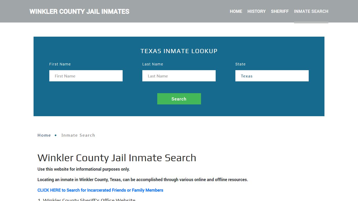 Winkler County, TX Detainee Lookup