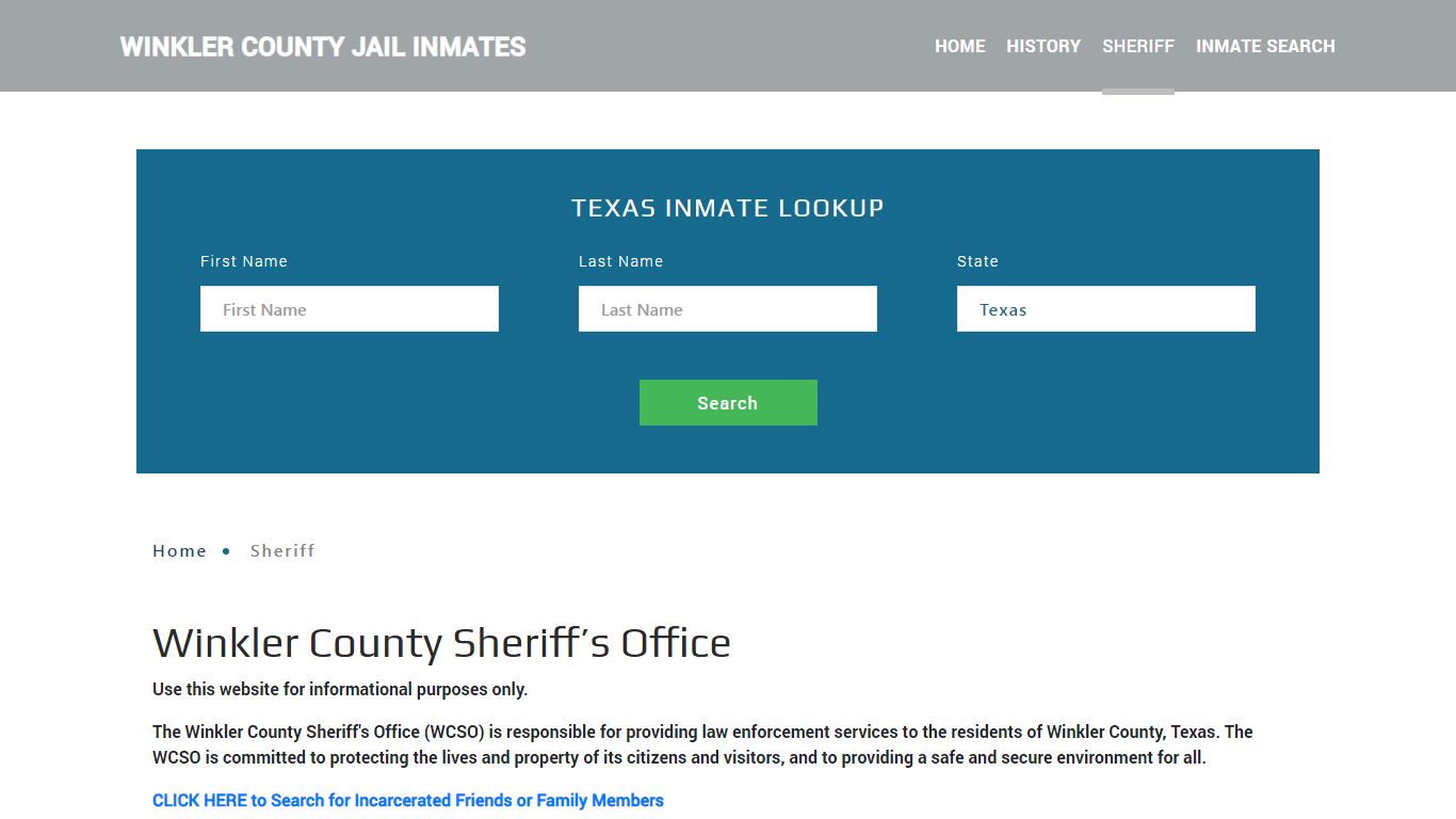 Winkler County Sheriff, TX Arrest Warrant Lookup