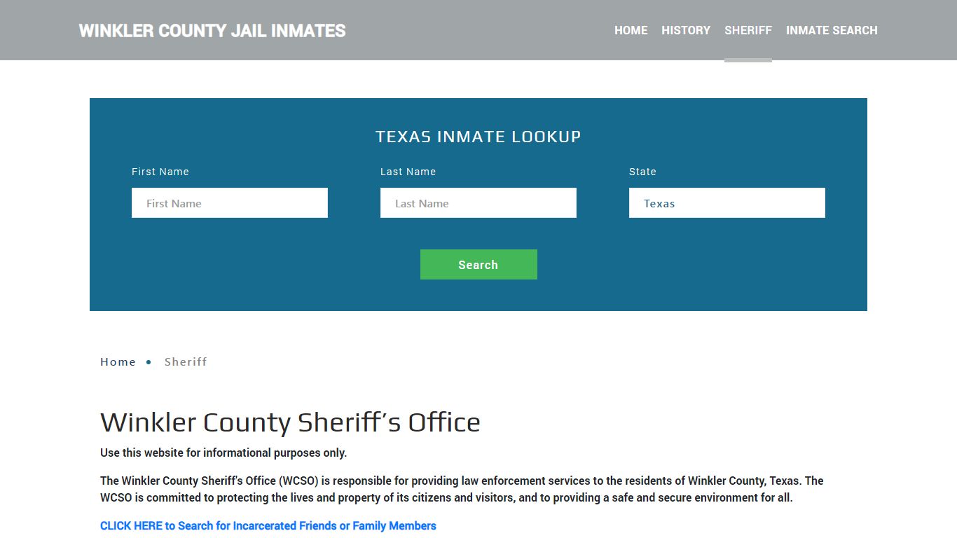 Winkler County Sheriff, TX Arrest Warrant Lookup
